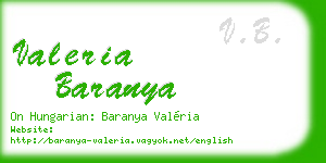 valeria baranya business card