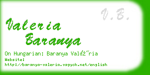 valeria baranya business card